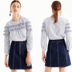 J. Crew Front Zip Denim Skirt. Size 31